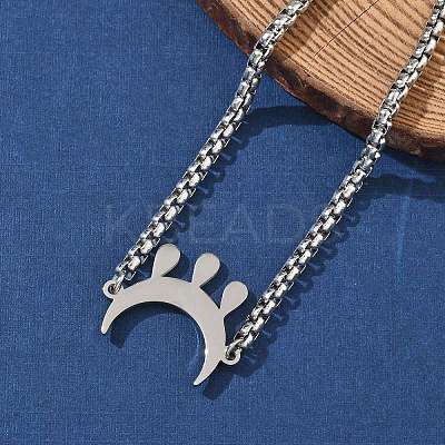 Moon 304 Stainless Steel Link Bracelets BJEW-M097-02P-1