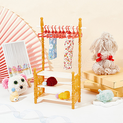 Random Color Plastic Doll Clothes Shoes Rack AJEW-WH0332-35C-1