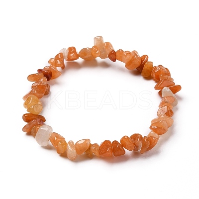 Natural Red Aventurine Chip Beads Stretch Bracelets BJEW-JB05765-07-1