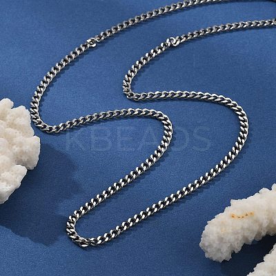 3.5MM 304 Stainless Steel Curb Chain Necklaces NJEW-T016-10P-1