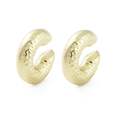Donut Brass Cuff Earrings EJEW-Q811-41G-1