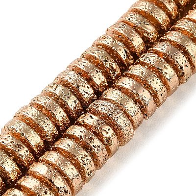 Electroplated Natural Lava Rock Beads Strands G-I360-A03-02-1