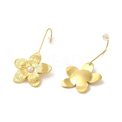 304 Stainlee Steel with Plastic Pearl Dangle Earring EJEW-Z045-06G-1