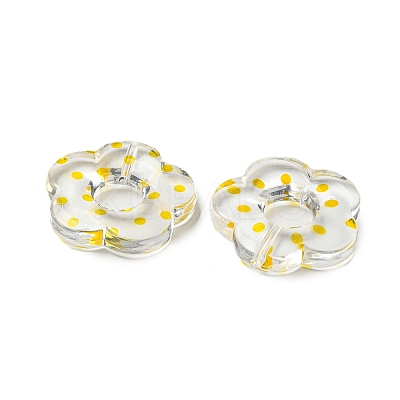 Transparent Printed Acrylic Beads OACR-H124-05B-01-1