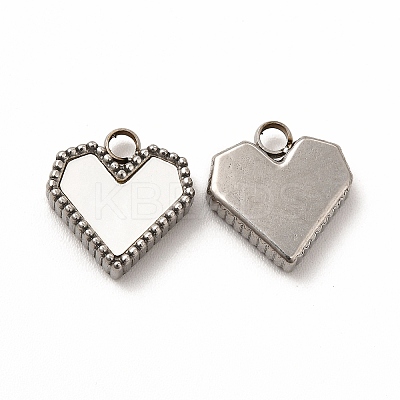 304 Stainless Steel Heart Charms STAS-A076-07P-1