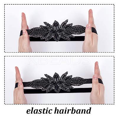 Flower Rhinestone Headbands PHAR-WH0020-05B-1