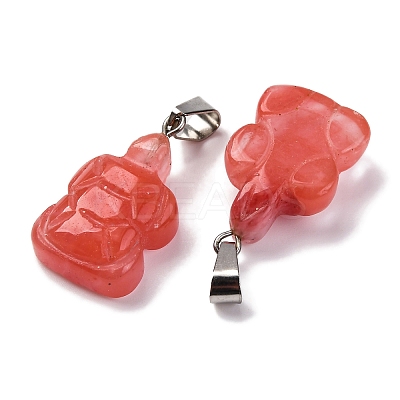 Cherry Quartz Glass Pendants G-B127-06P-04-1