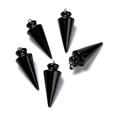 Natural Obsidian Pendants LS-G-K311-47B-1