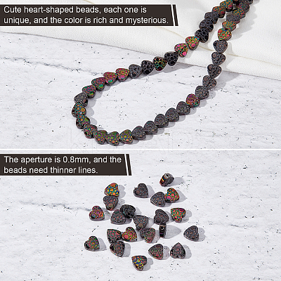 2 Strands Electroplate Non-magnetic Synthetic Hematite Beads Strands G-AR0004-24-1