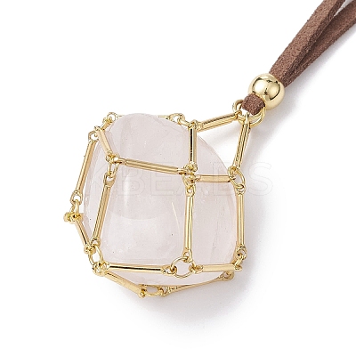 Crystal Holder Cage Necklaces NJEW-JN04586-03-1
