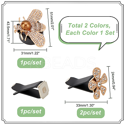 2 Sets 2 Colors Bees & Flower Car Vent Clip Set FIND-GA0005-76-1