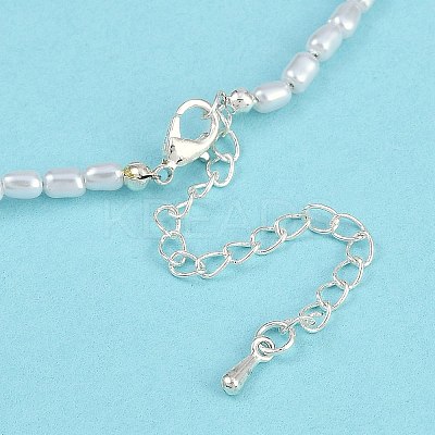 Resin Pearl Beaed Bowknot Pendant Necklaces for Women NJEW-K386-02A-P-1