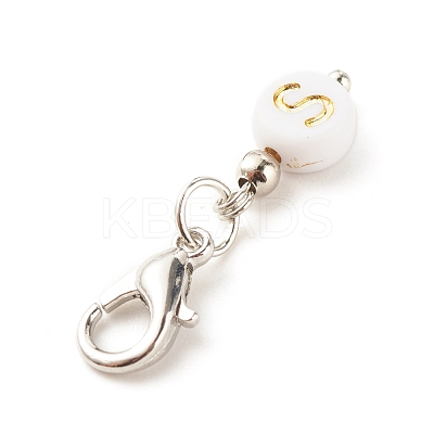 Plating Acrylic Pendants Decoration HJEW-JM00627-1