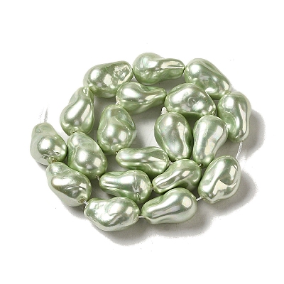 Electroplated Glass Imitation Pearl Beads Strands BSHE-M035-01A-01-1-1
