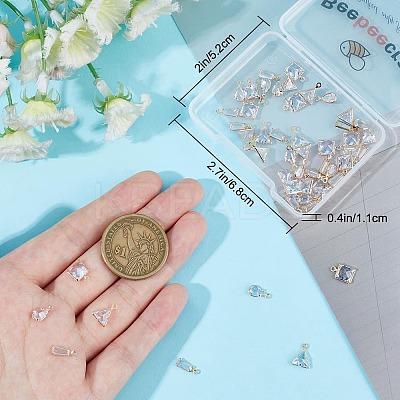 56Pcs 4 Style Brass Cubic Zirconia Charms Sets ZIRC-BBC0001-66-1