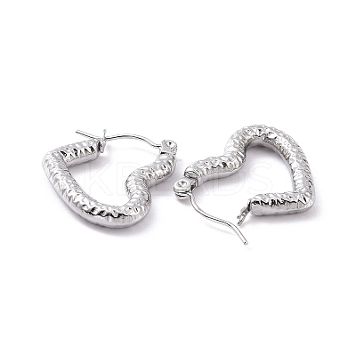 Non-Tarnish 304 Stainless Steel Heart Hoop Earrings for Women X-EJEW-G293-25P-1