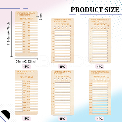 1 Set Wooden Ruler Per Inch/Millimeter DIY-BC0006-81-1