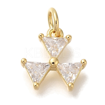 Rack Plating Brass Micro Pave Cubic Zirconia Charms KK-I720-39G-1