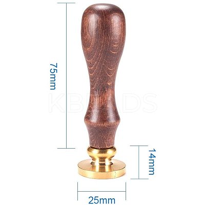DIY Letter Scrapbook Brass Wax Seal Stamps and Wood Handle Sets AJEW-PH0010-O-1