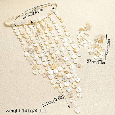 Shell Multi-Layer Disc Necklaces & Stud Earring Sets for Women WG912B9-03-1