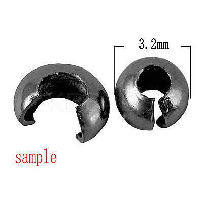 Brass Crimp Beads Covers X-KK-G015-S-1