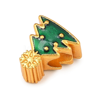 Christams Brass Enamel European Beads LS-KK-F922-03B-G-1