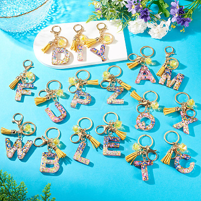 Alloy Resin Polygon Keychains KEYC-TADJ0002-03G-I-1