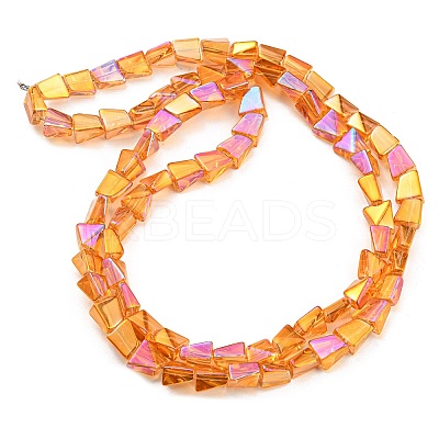 Full Rainbow Plated Electroplate Transparent Glass Beads Strands EGLA-G037-06A-FR02-1