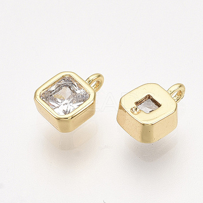 Brass Cubic Zirconia Charms LS-KK-T038-555G-NF-1
