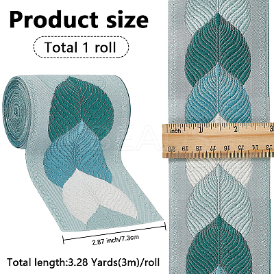 3M Polyester Jacquard Leaf Ribbon for Garment Accessories OCOR-CY0002-12A-1
