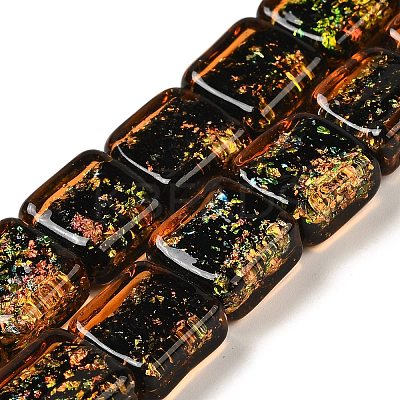 Handmade Dichroic Foil Glass Beads Strands DICH-U001-07F-1