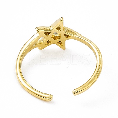 Ion Plating(IP) 304 Stainless Steel Open Cuff Ring for Women RJEW-C060-48G-1