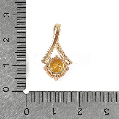 Brass Micro Pave Cubic Zirconia Pendants KK-E795-22KCG-01-1