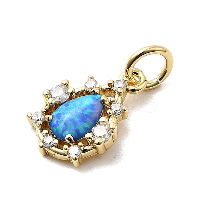 Synthetic Opal Teardrop Charms KK-H089-04A-02-1