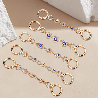 1 Set Alloy Enamel Evil Eye Links Bag Strap Extenders FIND-WR0006-09-1