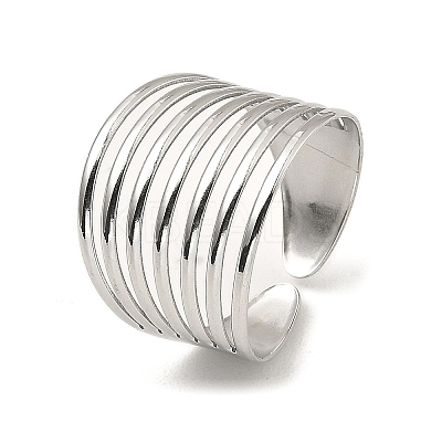 Non-Tarnish 304 Stainless Steel Open Cuff Rings RJEW-Z018-32P-1