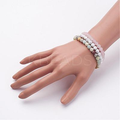 Mixed Gemstone Beaded Stretch Bracelet Sets BJEW-JB02623-1