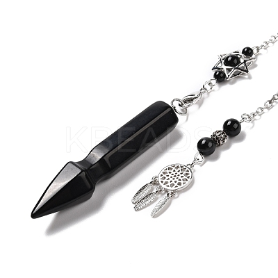 Natural Obsidian Pointed Dowsing Pendulums G-I322-01P-04-1