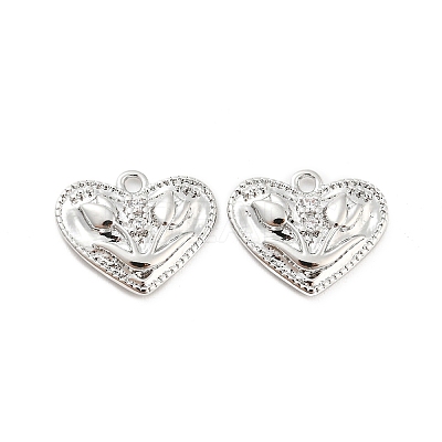 Brass Micro Pave Cubic Zirconia Pendants KK-E090-12P-1