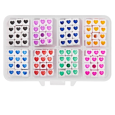 240Pcs 8 Colors Opaque Acrylic European Beads OPDL-SZ0001-01-1