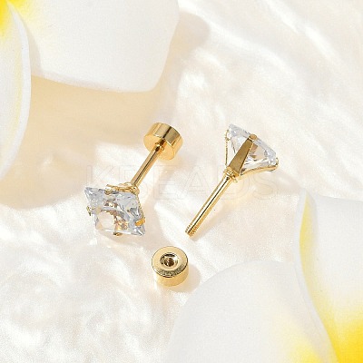 Square Glass Ear Fake Plugs EJEW-H105-24G-D-1