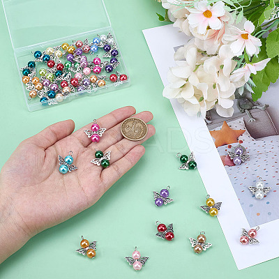 48Pcs 24 Styles Glass & Alloy Pendants PALLOY-GO00053-1