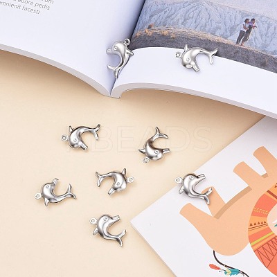 Tarnish Resistant Dolphin 304 Stainless Steel Pendants X-STAS-I045-29-1