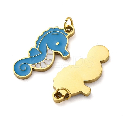 304 Stainless Steel Enamel Pendants STAS-E550-56G-1