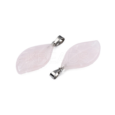 Natural Rose Quartz Pendants G-S364-076A-03-1