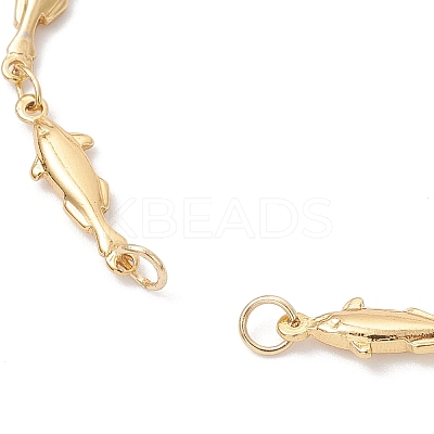 Brass Fish Link Chain Bracelet Makings AJEW-JB01419-1