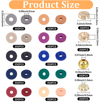3500Pcs 10 Colors Handmade Polymer Clay Beads CLAY-PA0001-26C-1