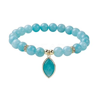 Natural Jade Stretch Bracelets BJEW-JB10092-02-1