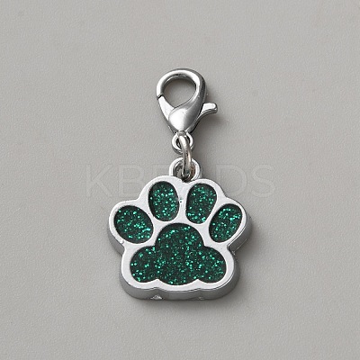 Zinc Alloy Enamel Glitter Powder Pendant Decoration HJEW-WH0001-14P-11-1