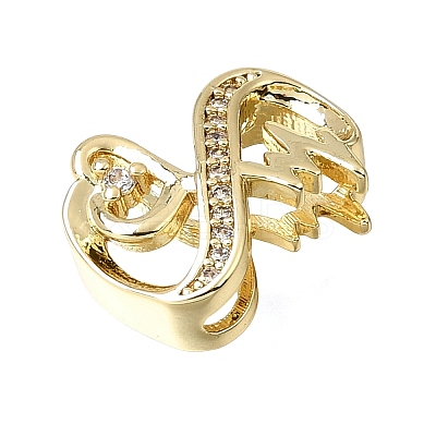 Brass Micro Pave Clear Cubic Zirconia Beads CU-CBAEEA8-24G-1